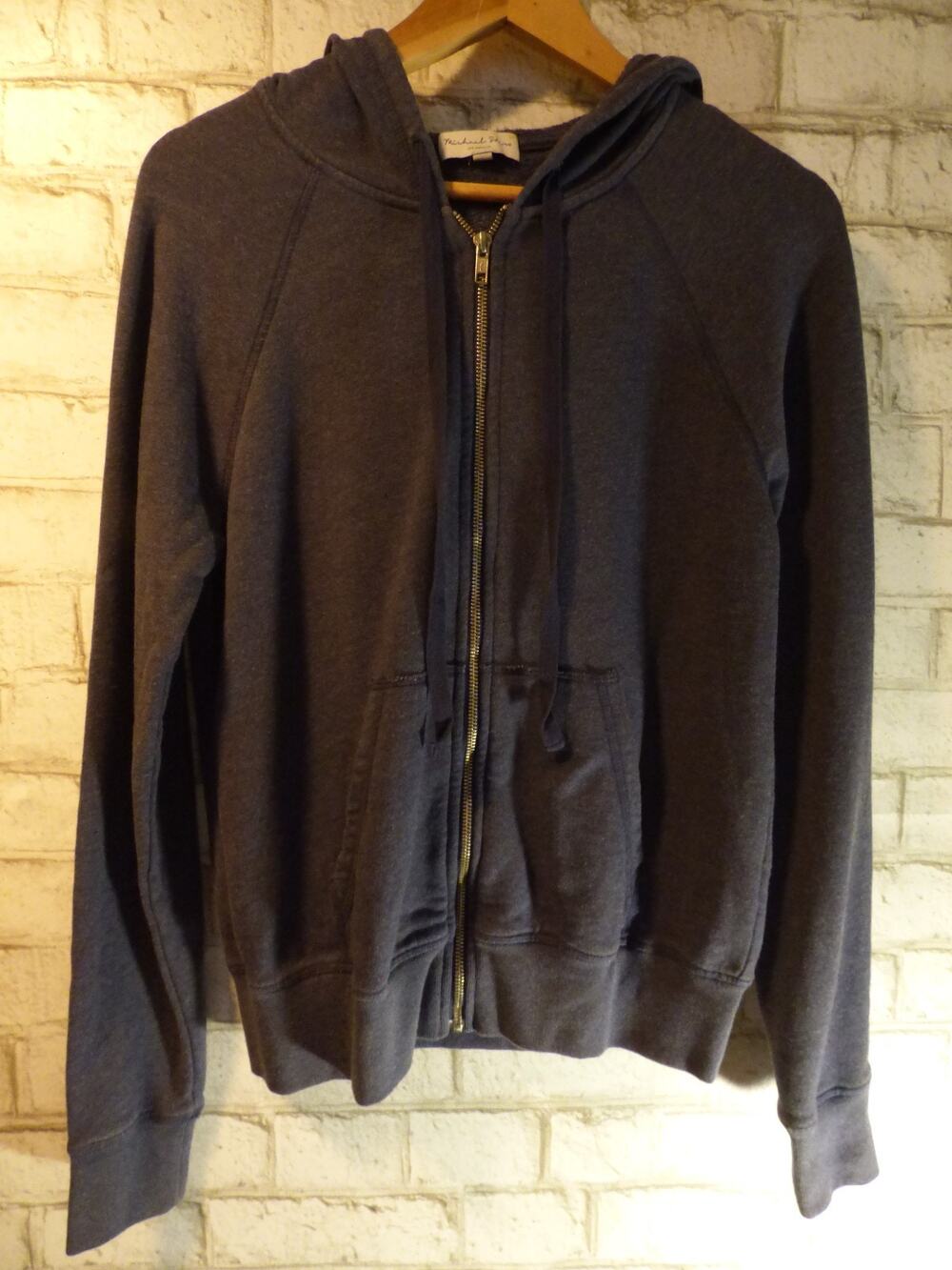 Michael Stars Heathered Navy Blue Full Zip Hoodie Sweatshirt Small NEW
